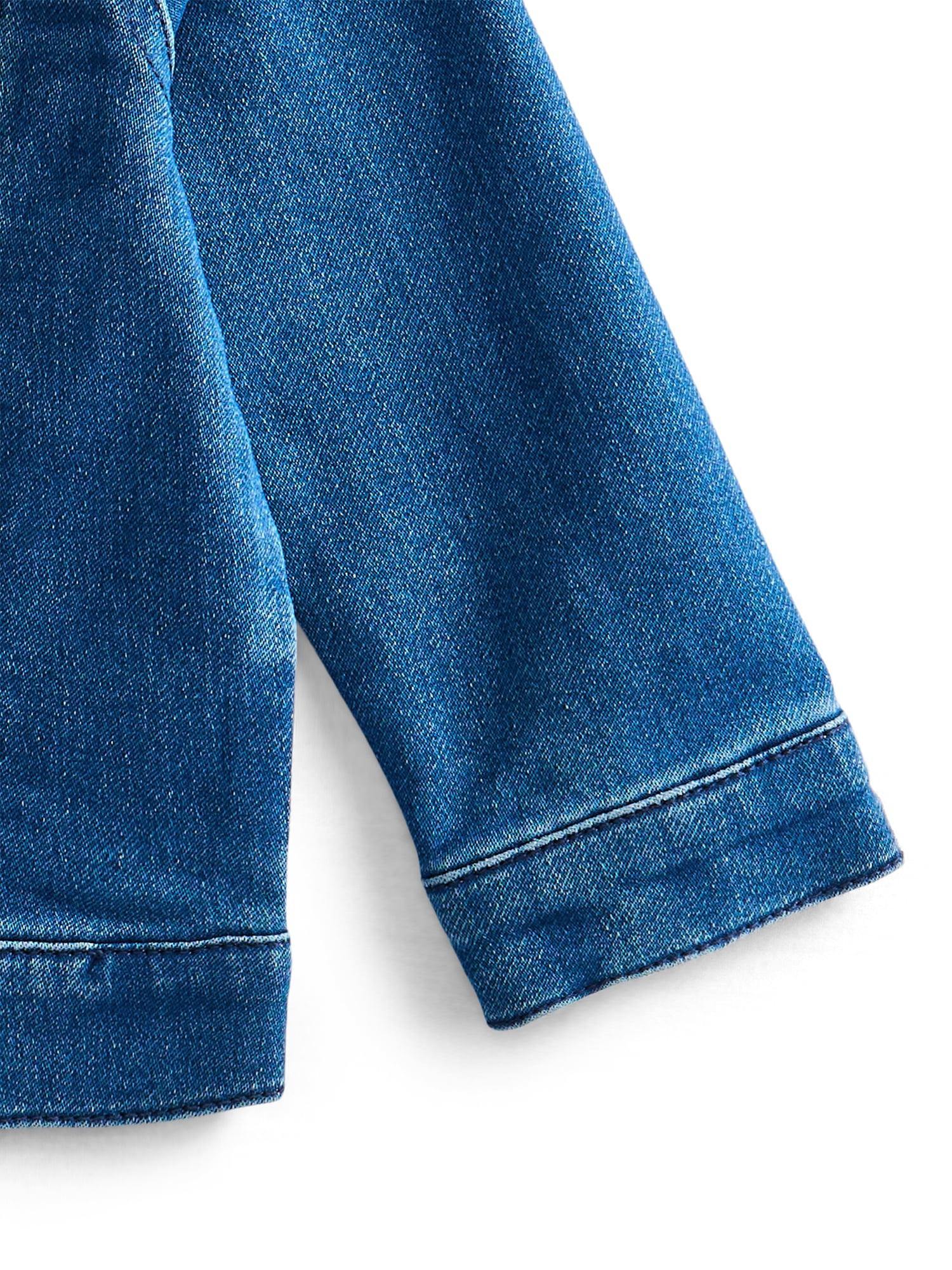 Wonder Nation Baby Girls Denim Jacket with Long Sleeves, Sizes 0/3M-24M