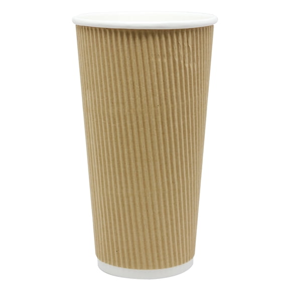 [500 ct] Karat 20 oz Paper Coffee Cups | Ripple | 90 mm | Kraft