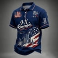 thumbnail image 3 of Men's 911 Memorial 25Th Anniversary Never Forget Patriot Day Polo Shirt Navy,S, 3 of 5