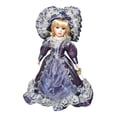 thumbnail image 3 of Muñeca de porcelana de 41 cm, adorable figura coleccionable antigua, para vestir, hecha de violeta, 3 of 9