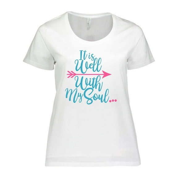 Inktastic It is Well with My Soul Pink Arrow Women's Plus Size T-Shirt