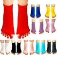 thumbnail image 3 of 1 Pair Foot Alignment Socks Yoga Gym Massage Open Toe Separator Half Toe Socks, 3 of 5