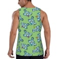 thumbnail image 3 of Fotbe Motorcycle Riding Dinosaur Pattern Men's Quick Dry Workout Tank Top Gym Muscle Tee Fitness Bodybuilding Sleeveless T Shirt Breathable Workout Shirt-4X-Large, 3 of 9