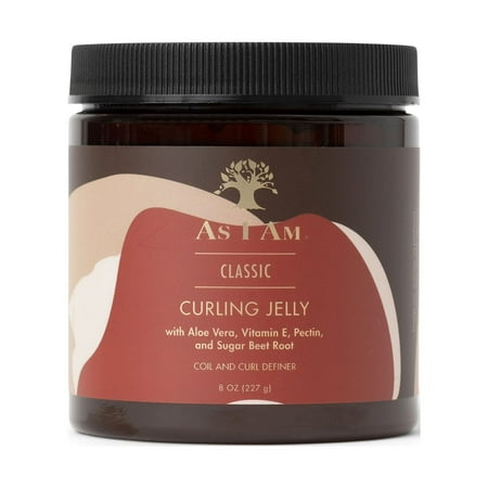 As I Am Coconut Curl Defining Jelly for Frizz Control and Moisture Support Soft Hold 8 oz with Aloe Vera, Vitamin E & Sugar Beet Root