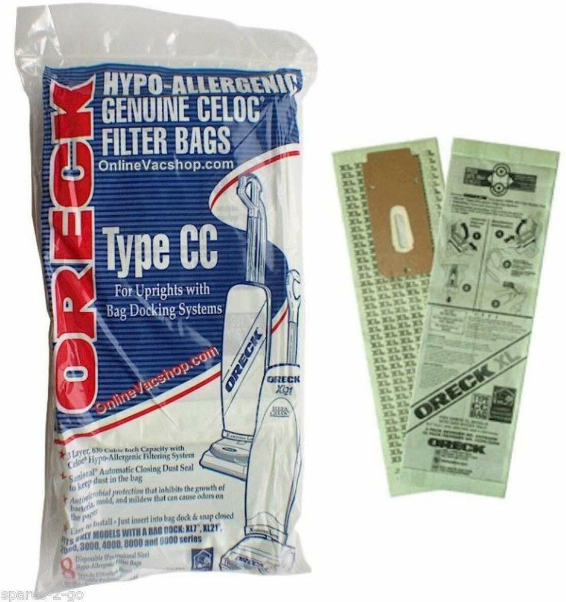 Oreck Upright Vacuum Cleaner Bags for Oreck XL Bag Dock XL5, XL7 & XL21 (8 Pack)