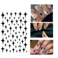 thumbnail image 4 of Pegatinas para uñas en forma de V, pegatinas con purpurina plateada, línea francesa, pegatinas para uñas, tiras oblicuas blancas brillantes, pegatinas 3D, geometría creativa, estrellas, puntas de man, 4 of 4