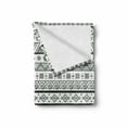 thumbnail image 2 of Tribal Soft Flannel Fleece Throw Blanket, Pattern with Prehistoric Geometric Forms Triangles Background, Cozy Plush for Indoor and Outdoor Use, 70" x 90", Hunter Green White, by Ambesonne, 2 of 6