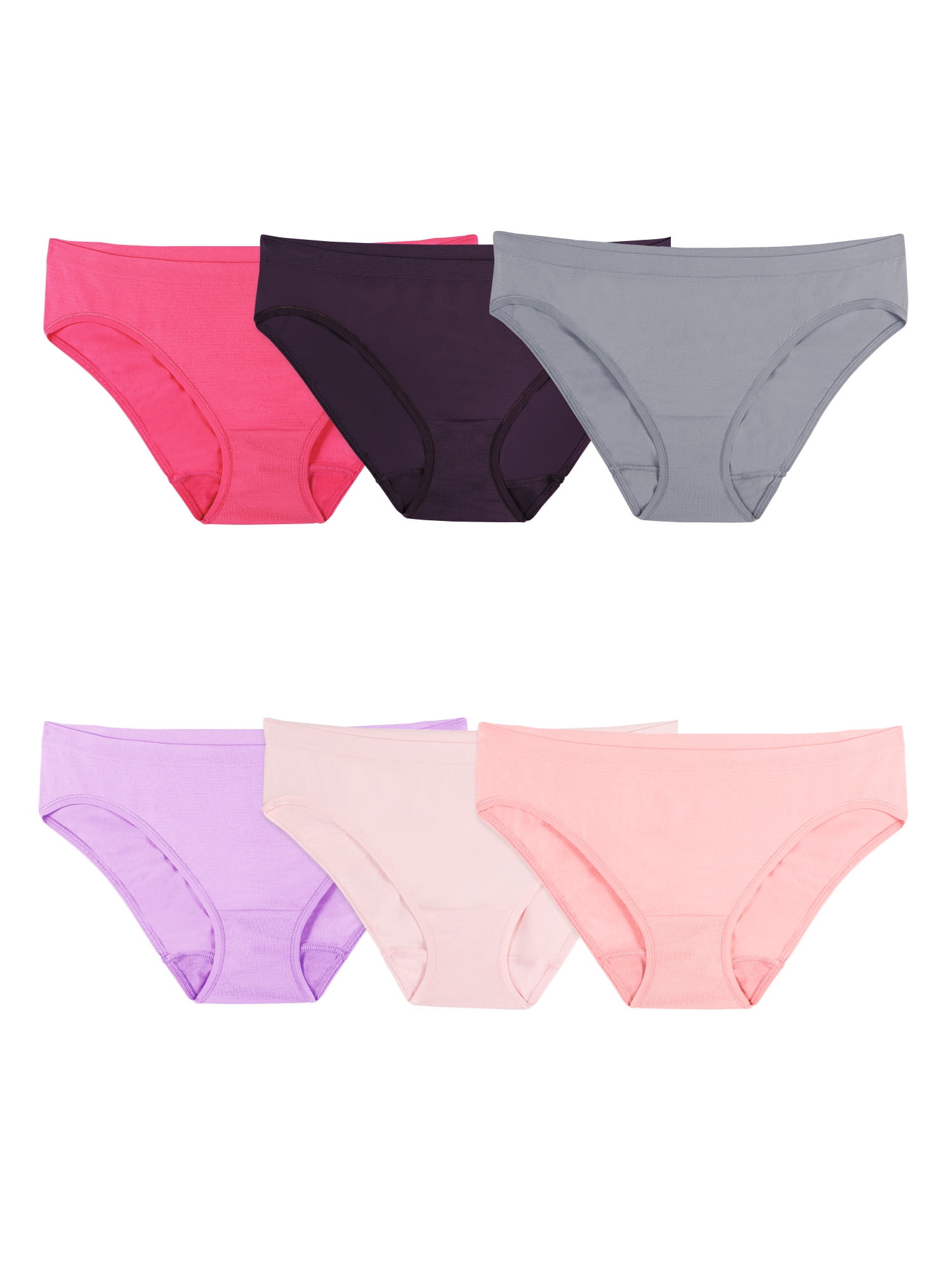 Fruit of the Loom Women's Seamless Bikini Underwear, 6 Pack, Sizes S-2XL