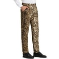 thumbnail image 5 of Unique Bargains Men's Animal Printed Flat Front Zipper Closure Party Prom Dress Pants 28 Leopard Print, 5 of 6