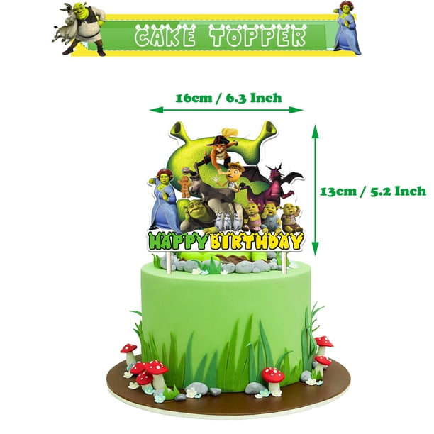 Película caliente Shrek Fiesta de cumpleaños Suministros Desechables Pancarta Pastel Bandera Colgante de Halloween Monstruo Shrek Globos Decoración de Cumpleaños