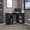 Black, variant on Jasper L-Shaped Corner Desk with Two Side Shelves, Space-Saving Home Office and Study Table
