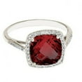 thumbnail image 2 of Cushion -Cut Garnet and Diamond Cocktail Ring 14k White Gold (3.70cttw), 2 of 4