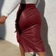 thumbnail image 4 of Moda mujer cintura alta casual damas botón sólido mini fit faldas de cuero Wmkox8yi FGJ683, 4 of 7