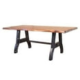 thumbnail image 4 of Benjara Umey 78 Inch Dining Table, Rectangular Live Edge Top, Trestle Support Brown, 4 of 5