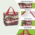 thumbnail image 4 of Garden Tool Bag,Pioneer Flower Floral Print Pattern Garden Tool Organizer,Garden Gifts,Waterproof Multi-Pocket Garden Tool Storage 11.8x5.5x11.4 Inch(Tools NOT Included), 4 of 6