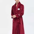 thumbnail image 5 of Men Robes Mens Bathrobes Mens Robes Robe Terry Cloth Soft Bath Robe Red Robes Lightweight, 5 of 5