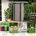 thumbnail image 6 of Sunmthink 3'x3' Small Metal Storage Shed, Storage with Lockable Doors, Garden Shed Tool Shed, Brown, 6 of 7