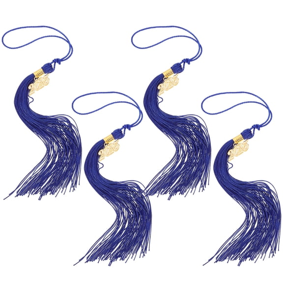 MUSEYA 4pcs Academic Graduation Tassel Blue Polyester Graduation Decor for Graduating Students