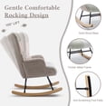 thumbnail image 2 of Teddy Upholstered Nursery Glider Rocking Chair - High Backrest Comfy Armchair | Versatile Accent Chair for Living Room, Bedroom, Offices, 2 of 7