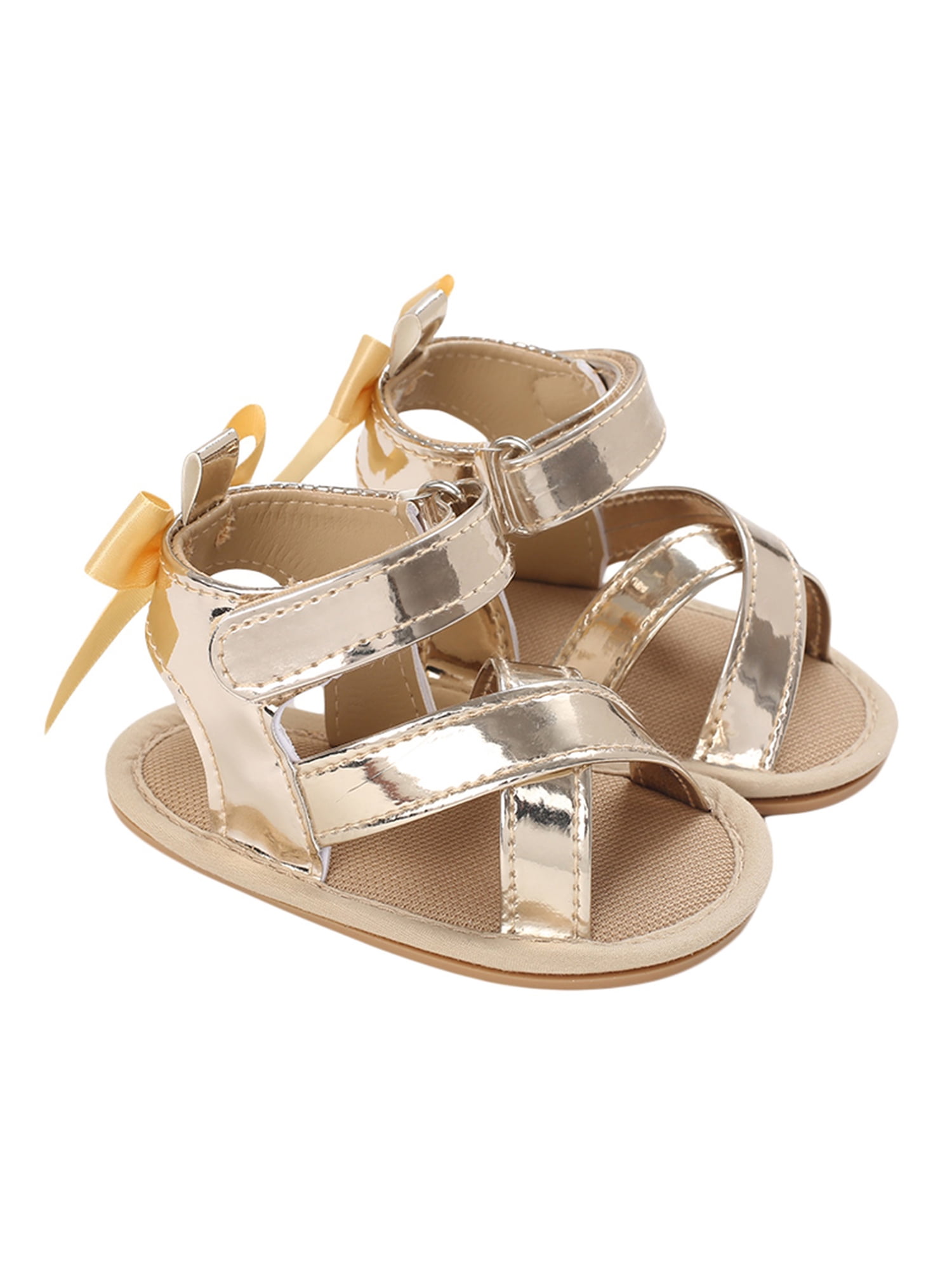 Infant Baby Girls T Strap Thong Flat Sandals PU Leather Bow Ankle Flat Shoes Toddler Girl Beach Flip Flops by Lowprofile 