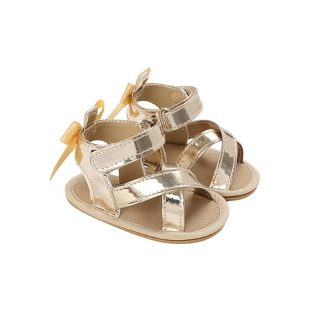 

Kiapeise Baby Girl Sandal Shoes Infants Anti-Slip Home Patch Color Leather Floral Sandbeach Casual Party Sandals