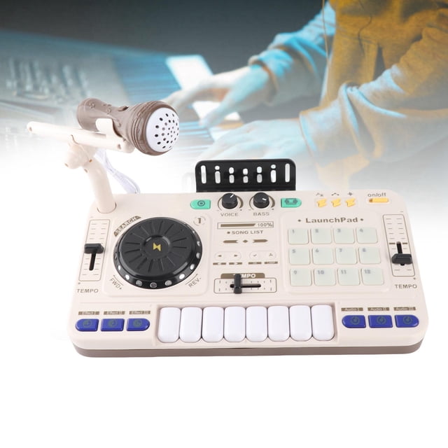 Mezclador DJ Para Niños A Partir De 3 Años, Piano Con Teclado De 8 Teclas 2 En 1 Con Luces Canciones Efectos De Sonido Micrófono, 12 Botones MIDI Equipo DJ Con Grabación