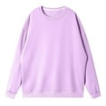thumbnail image 5 of Lumtrix Oversized Sweatshirts for Women No Hood Crewneck Loose Fit Fleece Pullover Tops Fashion Fall Clothes 2026 Purple XL, 5 of 5