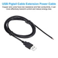 thumbnail image 4 of Uxcell 1.5M/5Ft USB 5V 3A Type-C Pigtail Power Cable, 5Pcs 22AWG USB Plug to 2 Pin Wire Open End Connector Plug, Black, 4 of 5