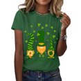 thumbnail image 4 of Aayomet St Patrick's Day Summer Tops For Women Women's Relaxed-Fit Short-Sleeve Scoopneck Swing Tee,Green S, 4 of 5