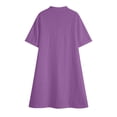 thumbnail image 7 of Guieoi Summer Dresses for Women V-Neck Short-Sleeve Cotton-Linen Casual Straight-Cut Solid-Color Dress with Pockets Purple XL, 7 of 7