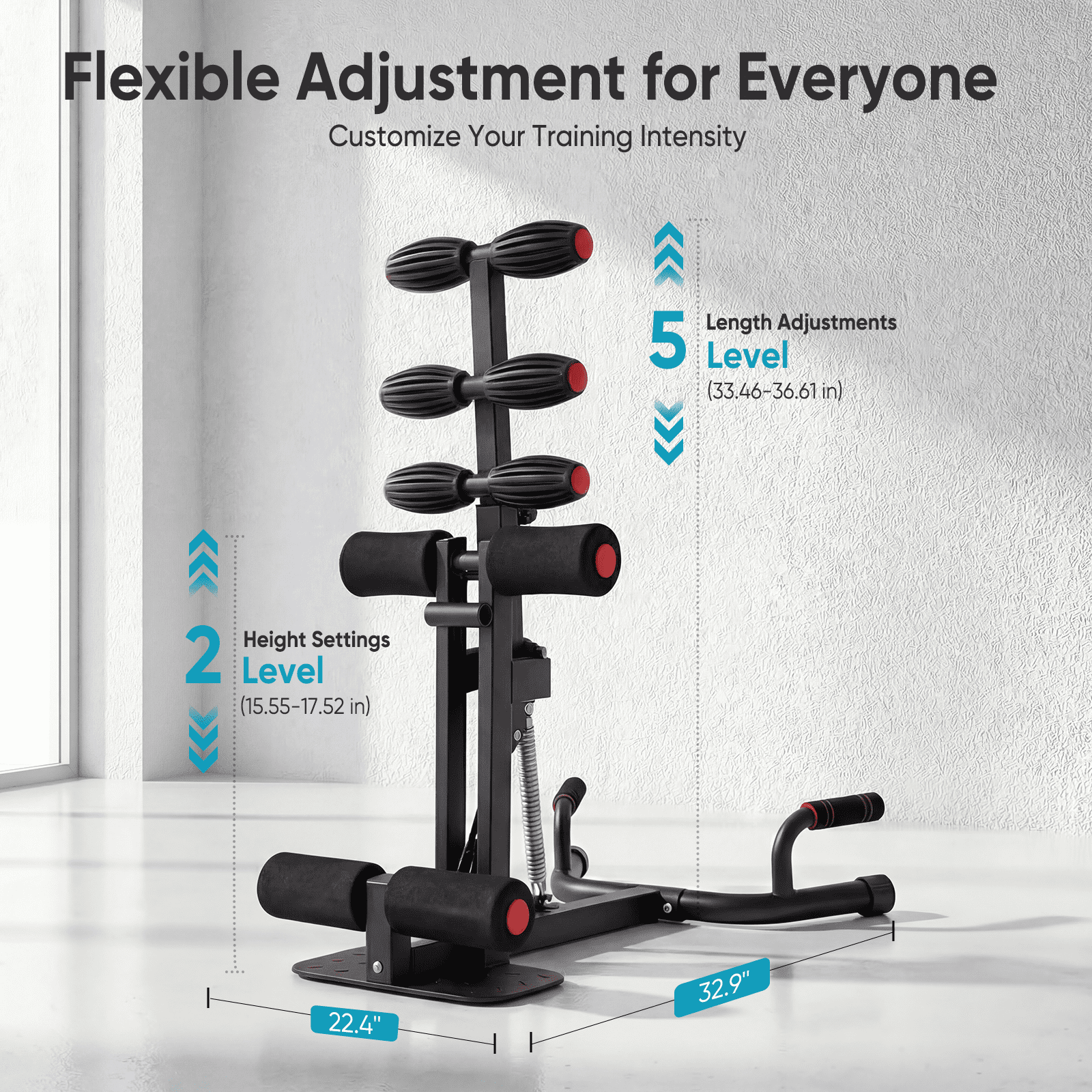EDX Deep Squat Machine for Women, Adjustable Glutes Trainer, Core & Leg Workout Equipment with Push Up Board for Home Gym