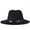 Black, variant on Limei Women's Classic Wide Brim Fedora Hat with Belt Buckle Felt Panama Hat for Men Women (Grey)