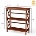 thumbnail image 3 of Costway Wooden Shelf Bookcase 3-Tier Open Bookshelf W/X-Design Freestanding Rack Natural, 3 of 10