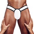 thumbnail image 1 of Los hombres Bikini calzoncillos Gay Modal Sexy hombre ropa interior breve transpirable Mens Underware suave deslizamiento masculino calzoncillos alta horquilla AD7105pangjing, 1 of 4