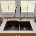 thumbnail image 3 of ALFI brand AB3320UM-C Chocolate 33" Double Bowl Undermount Granite Composite Kitchen Sink, 3 of 9