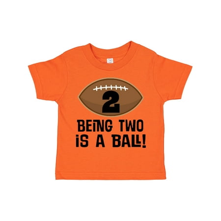 

Inktastic 2nd Birthday Football Sports Boys Gift Toddler Boy Girl T-Shirt