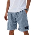 thumbnail image 2 of BRANROY Men's Casual Linen Blend Shorts Summer Fashion Sports Textured Soft Breathable Elastic Drawstring Relaxed Fit,Sky Blue L, 2 of 4