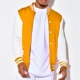 thumbnail image 1 of xiaxaixu Men's Spring Autumn Casual Coat Long Sleeve Lapel Button Up Contrast Color Baseball Jacket, 1 of 2