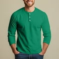 thumbnail image 5 of Hearthz Mens Casual Slim Fit T-Shirts Henley Shirts Raglan 3/4 Sleeve Jersey Baseball T Shirts ,Green XXXL, 5 of 7