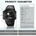 thumbnail image 7 of SKMEI Mens Digital Sports Watch, LED Screen Military Waterproof Leisure Stop Watch Alarm Clock Countdown Military Watch, Black, 7 of 7