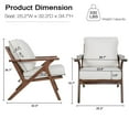 thumbnail image 2 of Okeysen Accent Chair Mid Century Modern Fabric Upholstered Armchair with Wood Frame Thick Cushions Adult for Living Room Bedroom, White, 2 of 7