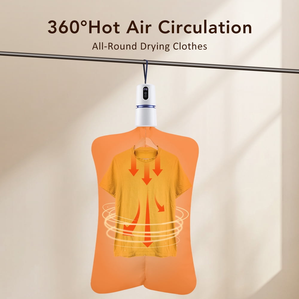 Portable Clothes Dryer，Mini Laundry Dryers , Small Compact Electric Drying Machine with Dry Bag for Travel,RV, Home,Apartment(White)