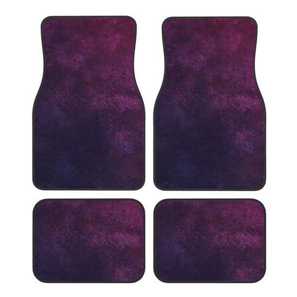Balery Black Dark Blue Purple Juego de 4 Alfombrillas para Auto, Revestimientos de Caucho Resistente, Diseño Antideslizante