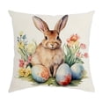 thumbnail image 2 of Weloille Easter Pillow Cover 1.48x1.48ft 1Pc, Rabbit Egg Pattern Printed Decorative Pillowcase, Soft Polyester Cushion Cover Hidden Zipper Washable Sofa Throw Cover for Home Living Room Bedroom, 2 of 6