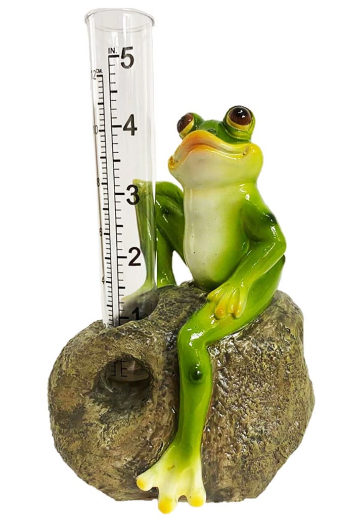 Frog Figurine Rain Gauge