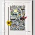 thumbnail image 2 of Floral Hanging Pocket Organizer, Continuous Flowers Pattern Vintage Look Calm Tones Illustration, Printed Polyester Storage Bag with Pockets, 21" x 31", Pale Teal Pale Brown, 2 of 2