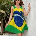 thumbnail image 3 of Brazilian Flag Women's Tank Dress V Neck Sleeveless Summer Sundress, 3 of 7