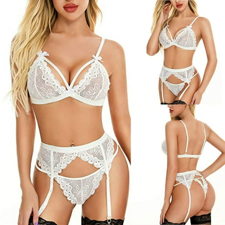 

Roliyen Lingerie For Women Temptation Lingerie Lace Cross Sling Mesh Lace Backless Lingerie Nightgowns For Women