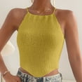 thumbnail image 2 of Timegard Débardeurs pour Femmes Col Licou Sans Manches Dos à Trou de Serrure Haut Couleur Unie Blouses de Mode, 2 of 5