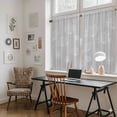 thumbnail image 5 of Grey Dandelion Tier Curtains 54 Inch Length, Spring Modern Minimalist Country Flower Cafe Short Curtains for Bathroom Over Sink, Small Kitchen Curtain Light Filtering Drapes 2 Panels 27.5"Wx54"L, 5 of 8